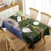 Table Cloth Rectangle Cloths Elegant Swan Party Tablecloth Anti-Stain Washable Covers For Kitchen Dining Wedding Decoration