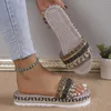 أحذية نساء Slippers Summer Sandals منصة للشاطئ غير الرسمي الكعب بوهيميان يدويان يدويان شببر حذاء كالي لادي 767 602 Hoes Lipper Hoe