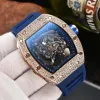 AA Merk Horloge voor Mannen Casual Kristallen strass Sport Horloge Man Mode Mannen Quartz Horloges Top Luxe Mode Chronograaf Siliconen