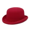 Wide Brim Hats Bucket GEMVIE 4 Colors 100% Wool Felt Derby Bowler Hat For Men Women Satin Lined Fashion Party Formal Fedora Costume Magician 230829