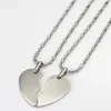 Pendant Necklaces One Pair Of Stainless Steel Long Stort Beads Ball Chain Necklacw Heart Couple Jewelry Women Men