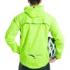 サイクリングジャケットサンティックメンズサイクリングジャケット長い袖の耐水性MTBコート反射抗UV自転車フーディーウィンドブレイカーライディング服230829
