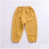 Pantaloni Estate Tinta unita Lino Pieghettato Bambini Pantaloni alla caviglia Per neonati Pantaloni Harem Bambini Bambino 0347 Consegna goccia Maternità Dheio