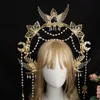 Barokke Hart Halo Hoofddeksel Vrouwen Gothic Lolita Tiara Kroon Hoofdband Cosplay Godmother's Maagd Maria Hoofdtooi