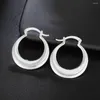 Hoop Earrings 3cm 925 Stamp Silver Color For Women Lady Wedding Beautiful Lovely Cute Jewelry Nice Party Noble