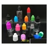 Packing Bottles Wholesale Pet Needle Bottle 5Ml Plastic Dropper Clear 5 Ml E Liquid For E-Juice 13 Colors Drop Delivery Office School Dhjru