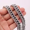 Chains Neck Heavy Polished Silver Color Chain For Men Big Long Male Hip Hop 12mm Wide Stainless Steel Cuban Necklace Collares