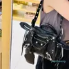 Luxus-Designer-Leder-Tragetaschen, Damen-Handtasche, Umhängetasche, Motorradtasche, Ziegenleder, modischer Trend, Damen-Tragetasche mit Griff und Kosmetikspiegel