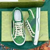 Luxurys Designer Tennis 1977 Toile Casual Chaussures pour femmes Italie Vert et rouge Web Stripe Semelle en caoutchouc Stretch Coton Low Top Hommes Luxurys Baskets