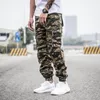 Erkekler kot moda tasarımcısı erkekler gevşek fit çoklu cepler gündelik kargo pantolon hombre hip hop joggers kamuflaj askeri pantolon