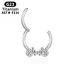 حاجز ثقب G23 Titanium مفصلات القطعة الغضروف tragus الأنف خاتم Daith Helix الفرس أقراط الزركون المجوهر