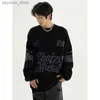 Y2K American embroidery high street sweater for men and women autumn and winter new ins loose casual pullover sweater oversized Q230830