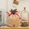 Wholesale Custom Cute Reindeer Velvet Drawstring Santa Sack Antler Christmas Gift Bag FY5807 0830