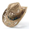 Large Brim Chapeaux Seau Cowboy Chapeau 100 Paille Naturelle Femmes Hommes Travail Manuel Tissage Pour Lady Papa Été Western Sombrero Hombre Sauveteur 230830