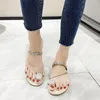 Тапочки Diamond Pu Women Fashion Simple Sandals Summer Cliseston Flat Roman Roman Designer Ladies Shoes