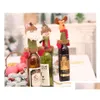 Juldekorationer Vinflaska Cap Set er Hängande ornament Hat Xmas Dinner Party Home Table Decoration Supplies Drop Delivery GA DH3DV