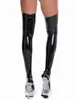 Women Socks Women's Patent Leather Stockings Flirting Sexy Wetlook Long Stocking Rave Party Nightclub Dance Costume Accessories