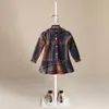 Robes de fille 2023 robe de fille à manches longues à carreaux princesse fête enfants vêtements vêtements pour enfants 100% coton automne mode filles vêtements d'automne 230830