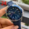 Men watch 41MM Automatic Mechanical Outdoor Mens Watches blue Dial With Stainless Steel Bracelet Rotatable Bezel Transparent Wristwatches Case Back jason007 AAA