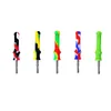 Silicone Smoking Straw Dab Hand Pipes with Stainless Nail Tip Portable Smoke Collector Device 2pcs Retail