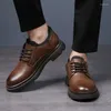 Chaussures habillées vente marque hommes en cuir véritable travail affaires respirant décontracté formel