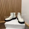 Designer de luxo botas femininas couro genuíno fivela lateral zíper plataforma tornozelo botas