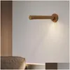 Wall Lamp Wood Indoor Light Usb Charging 360° Rotatable Adjustable Brightness Touch Switch Sconce Corridor Lights Night Drop Delivery Dh40P