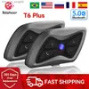 Teleheer T6 Plus Motorradhelm-Gegensprechanlage 1500M Bluetooth-Headset Wasserdichter Gegensprechkommunikator Vollduplex-Gegensprechanlage Q230830