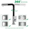 Kitchen Faucets OUGOO Single Handle Brushed Pull Out Faucet Level Stainless Steel Sink With Down Sprayer