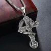 Europäische und amerikanische Skeleton Dragon Cross Halskette Herren Dominant Retro Anhänger Straße Persönlichkeit Anhänger Schmuck