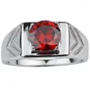 Кластерные кольца подлинное 925 серебряное кольцо для мужчин 7,5 мм круглый кубический циркония размер от 6 до 13 R513