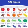 Kitchens Play Food 120pcs Set Deluxe Pretend Toy Assortment Playset for Kids Kitchen Toys Accessories 230830