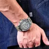 Armbandsur Naviforce Men tittar på Sport Man armbandsur Top Brand Luxury Grey Military Chronograph äkta läderkvartz man klocka gåva 8028 230829