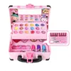 Beauty Fashion Children Girl Princess Makeup Cosemtics Box Toys مجموعة ظلال شفاه العيون آمنة عيد ميلاد غير سام.