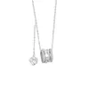 Small Man Waist Sterling Silver 925 Couple Necklace Small Design Luxury Zircon Collar Chain Rose Pendant