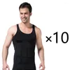 Men's Body Shapers 10PCS/SET Men Slimming Shaper Waist Trainer Vest Tummy Control Posture Shirt Belly Shapewear Chest Modeling Fat Corset