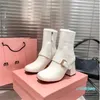 2023-Luxurys Designer Heels Boots Ankle Autumn Winter Short Platform Party head and Mary Jane booties