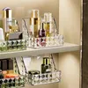 Storage Boxes Transparent Organize Diamond Pattern Lipstick Rack Mirror Cabinet Box Bathroom Pet 87g Makeup