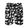 Men's Shorts Gym White Animal Silhouette Cute Beach Trunks Dogs Print Man Comfortable Sportswear Trendy Plus Size