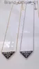 Necklaces Diamond triangle luxury design gold silver pendant necklace elegant 18K 316L stainless steel P engrave chain Fashion Jewelry Lady