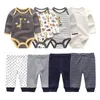 Ensembles de vêtements en coton 68 pièces | Vêtements pour bébé garçon 012M, body d'automne, pantalons pour garçons, manches longues, fille 230830