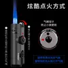 Large Firepower Metal Windproof Inflatable Spray Gun Lighter, Four Nozzles, Cigar Lighter, Men's Gift, Internet Celebrity 96SF