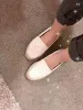 Espadrilles Femmes Chaussures Décontractées Mode Été Plage Espadrille Printemps Plate-Forme avec Lettre Boucle Mocassins Filles En Cuir Semelle Malade