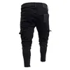 Rekbare skinny gescheurde jeans heren Zijzak Gewassen slanke denimbroek Bikerjeans Mode joggingbroek Hiphopbroek Jogger HKD230829