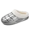 2023 Winter fleece slippers warm home cotton men woman golden silver green orange black couple shoes