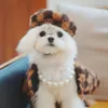 Dog Apparel Clothes Autumn And Winter Maltese Fur Jacket Pet Coat Hat Cloak Outfit