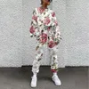 Män s hoodies Sweatshirt S Two Piece Set Floral Print Tracksuit Casual Long Sleeve Sport Sours Spring Autumn and Pant 230829