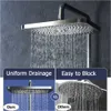 Bathroom Shower Heads Black Large Flow Supercharge Ceiling Mounted Showerhead 360 Rotation Abs Thicken High Pressure Big Rainfall Bathroom Shower Head x0830