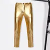 Men's Pants Men Skinny Fit Fashionable Elastic Nightclub Party Dance Solid Color Comfortable All-match