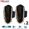 VR Robot 2st Motorcykel Intercom Bluetooth Stereo Moto Helmet Intercom Headset Handsfree Wilress Interphone Intercomunicador Q230830